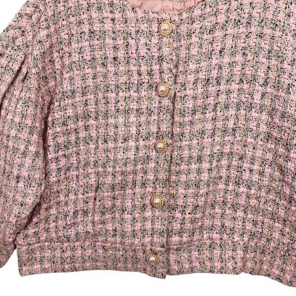 SHEIN woman's textured cropped jacket pink size 2xl - Picture 8 of 15